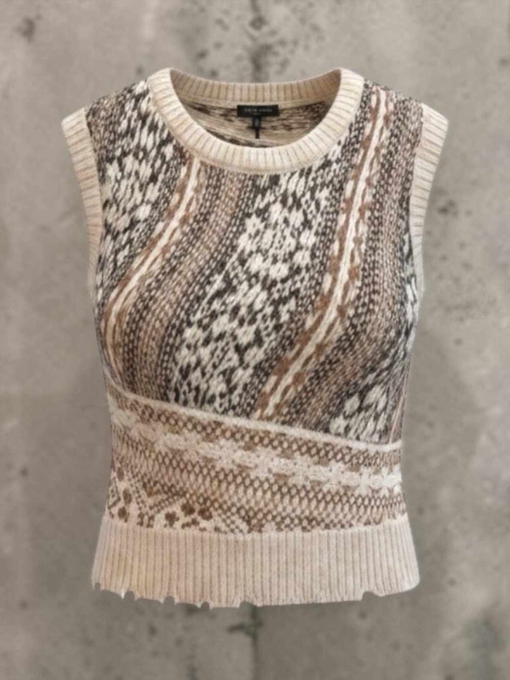 NWOT: Rag & Bone | Cropped Cream Sweater Vest | Size Small Petite - Picture 6 of 11